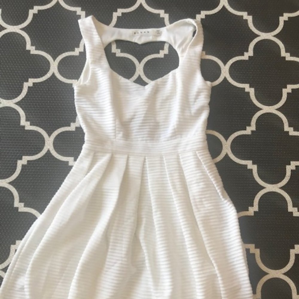 White Heart Cutout Dress